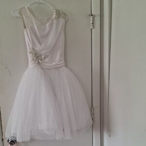 Elegant White Tulle Dress with Embellishments